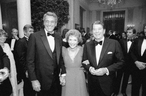 Rock Hudson with the Reagans, courtesy of the Reagan Library