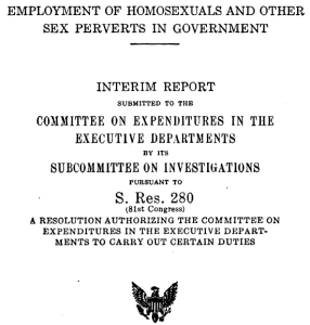 Cover, Employment of Homosexuals